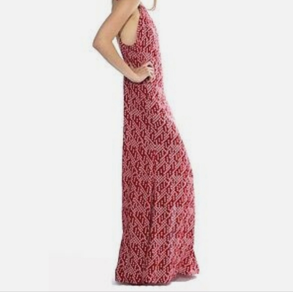 Stone Cold Fox Crepe Helmut Maxi Dress Size 1 - Picture 10 of 13